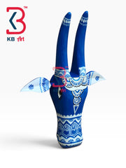 16-inch cow head wall hanging – traditional rajasthani folk painted wood cow head | KB ART, Jodhpur Rajasthan