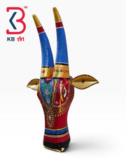 16-inch cow head wall hanging – traditional hand painted wood cow head for mandir | KB ART, Jodhpur Rajasthan