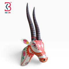 18-inch deer head wall hanging – decorative 18 inch wooden deer face wall plaque pooja room | KB ART, Jodhpur Rajasthan