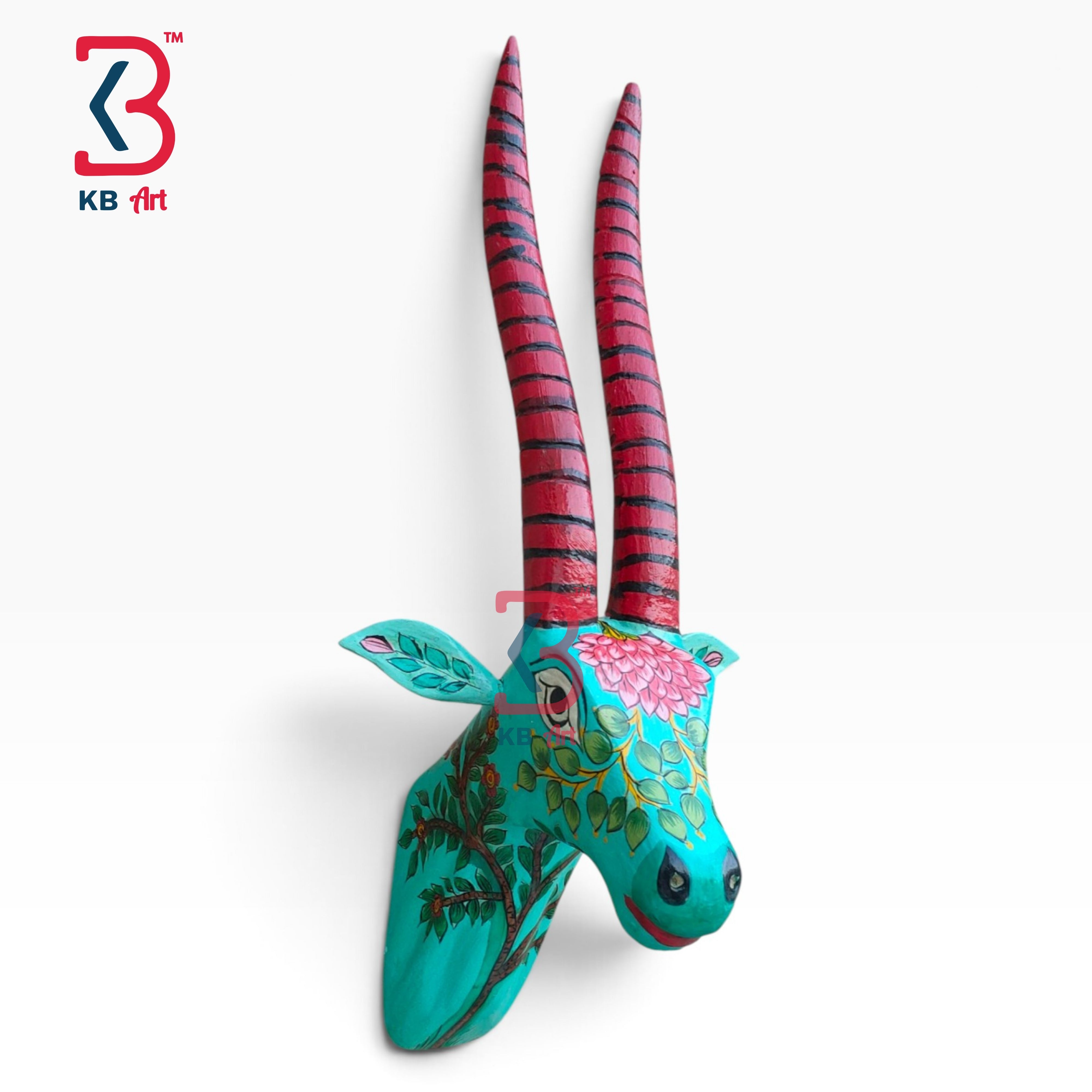 18-inch deer head wall hanging – traditional jodhpur handicrafts 18 inch wooden deer mask | KB ART, Jodhpur Rajasthan