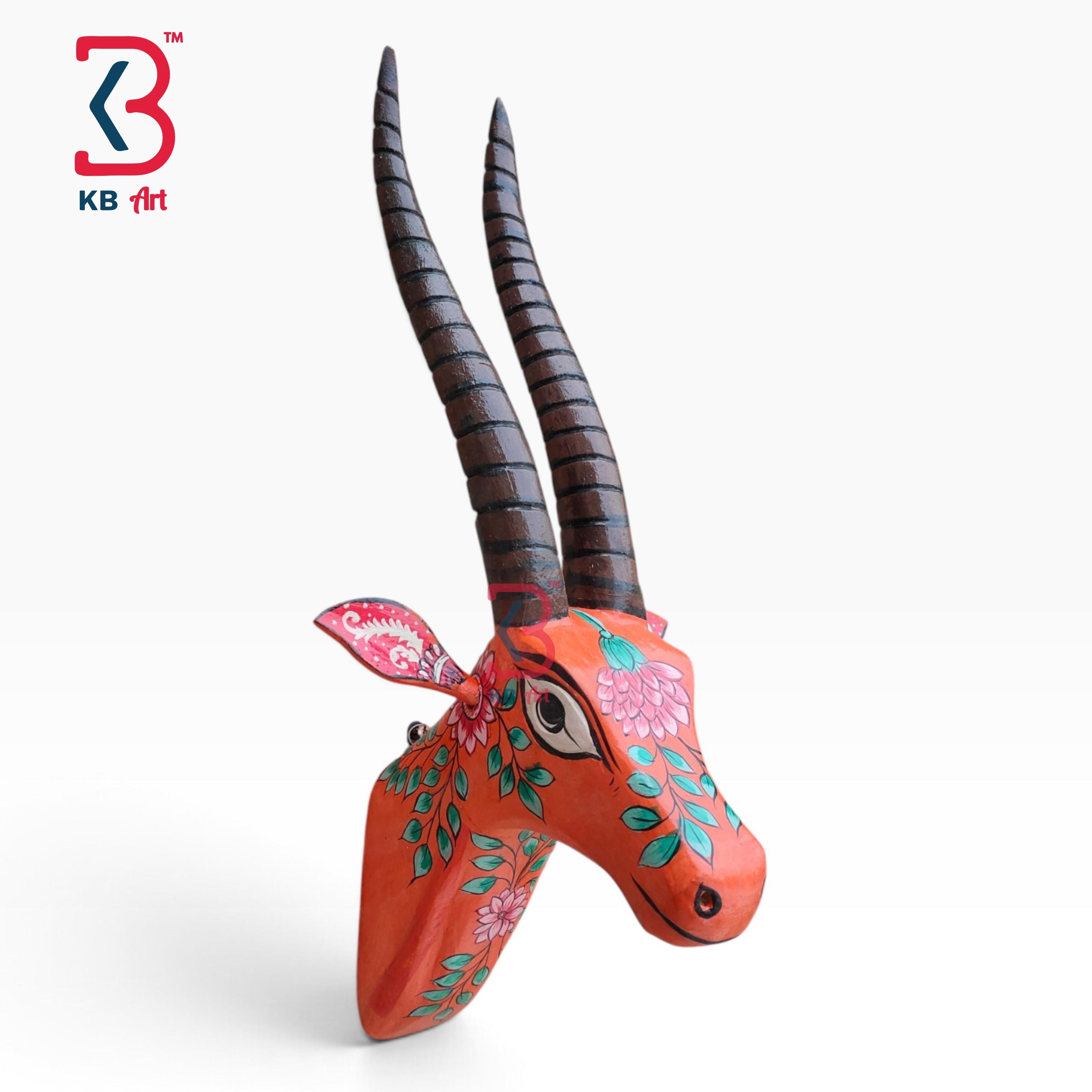 18-inch deer head wall hanging – vintage style 18 inch wooden deer head wall hanging | KB ART, Jodhpur Rajasthan