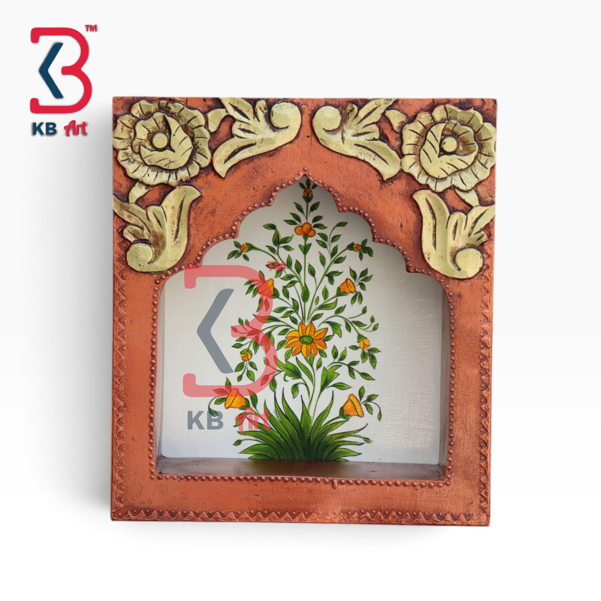 KB ART Artisan Crafted Wood Wall Hanging Panel Showpiece - Carved Wooden Wall Panel (Photo 2 of 2) | SKU KB-5545-B