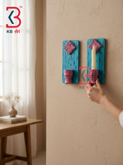 KB ART Traditional Indian Wood Carved Wall Hanging Shelf Panel - Carved Wooden Wall Panel (Photo 1 of 2) | SKU KB-5549-B