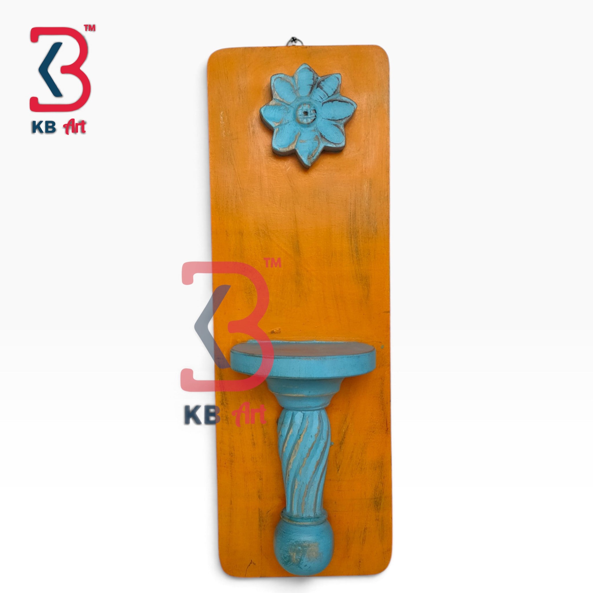 KB ART Artisan Made Hand Carved Wood Panel Wall Accent Wall Shelf - Carved Wooden Wall Panel (Photo 1 of 2) | SKU KB-5554-B