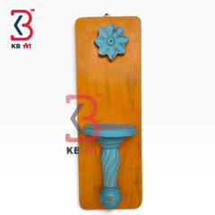KB ART Artisan Made Hand Carved Wood Panel Wall Accent Wall Shelf - Carved Wooden Wall Panel (Photo 1 of 2) | SKU KB-5554-B