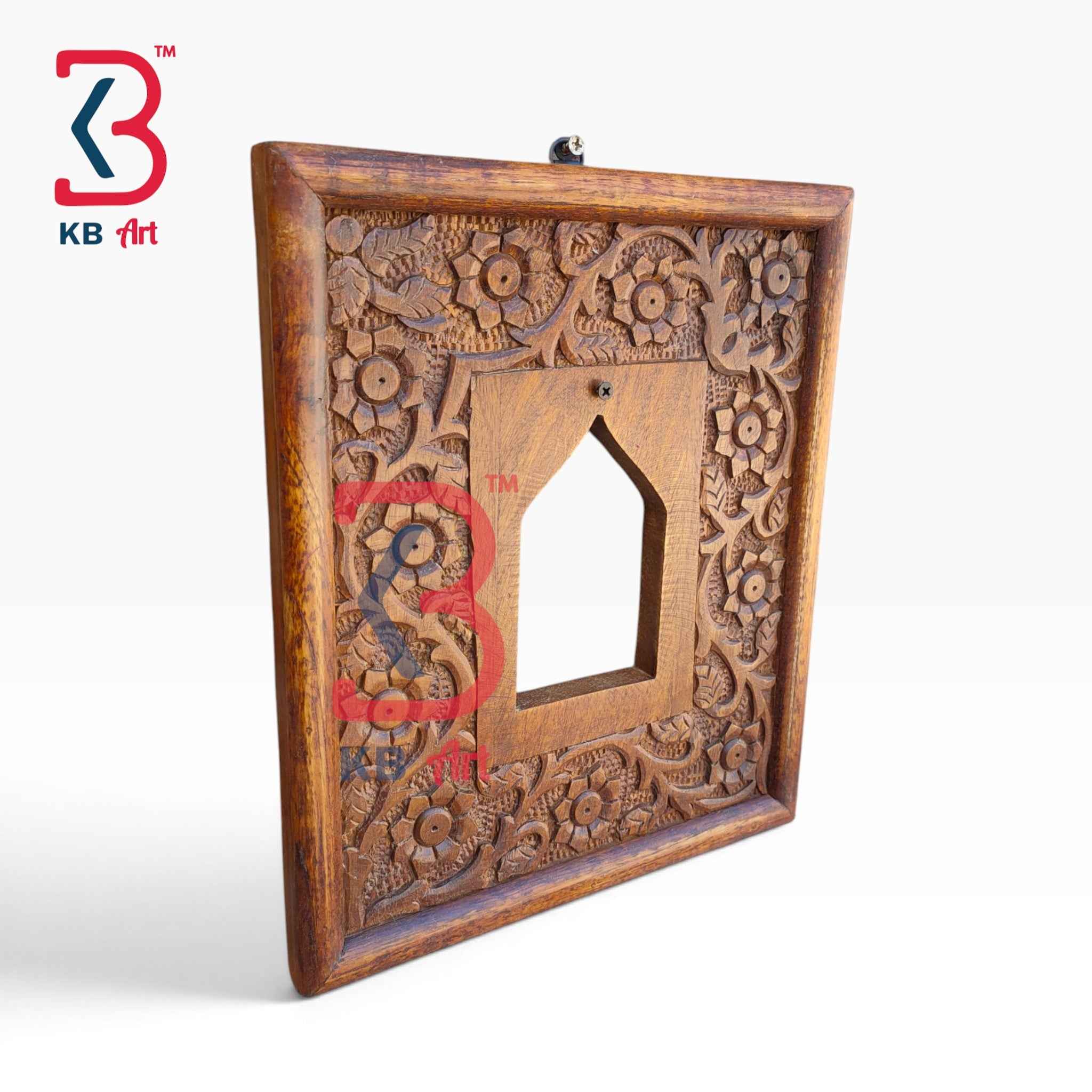 KB ART Carved Rajasthani Hand Carved Wooden Wall Panel Handcrafted Heritage Decor for Living Room Entryway Pooja Room Decorative Showpiece