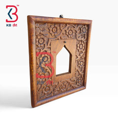 KB ART Carved Rajasthani Hand Carved Wooden Wall Panel Handcrafted Heritage Decor for Living Room Entryway Pooja Room Decorative Showpiece