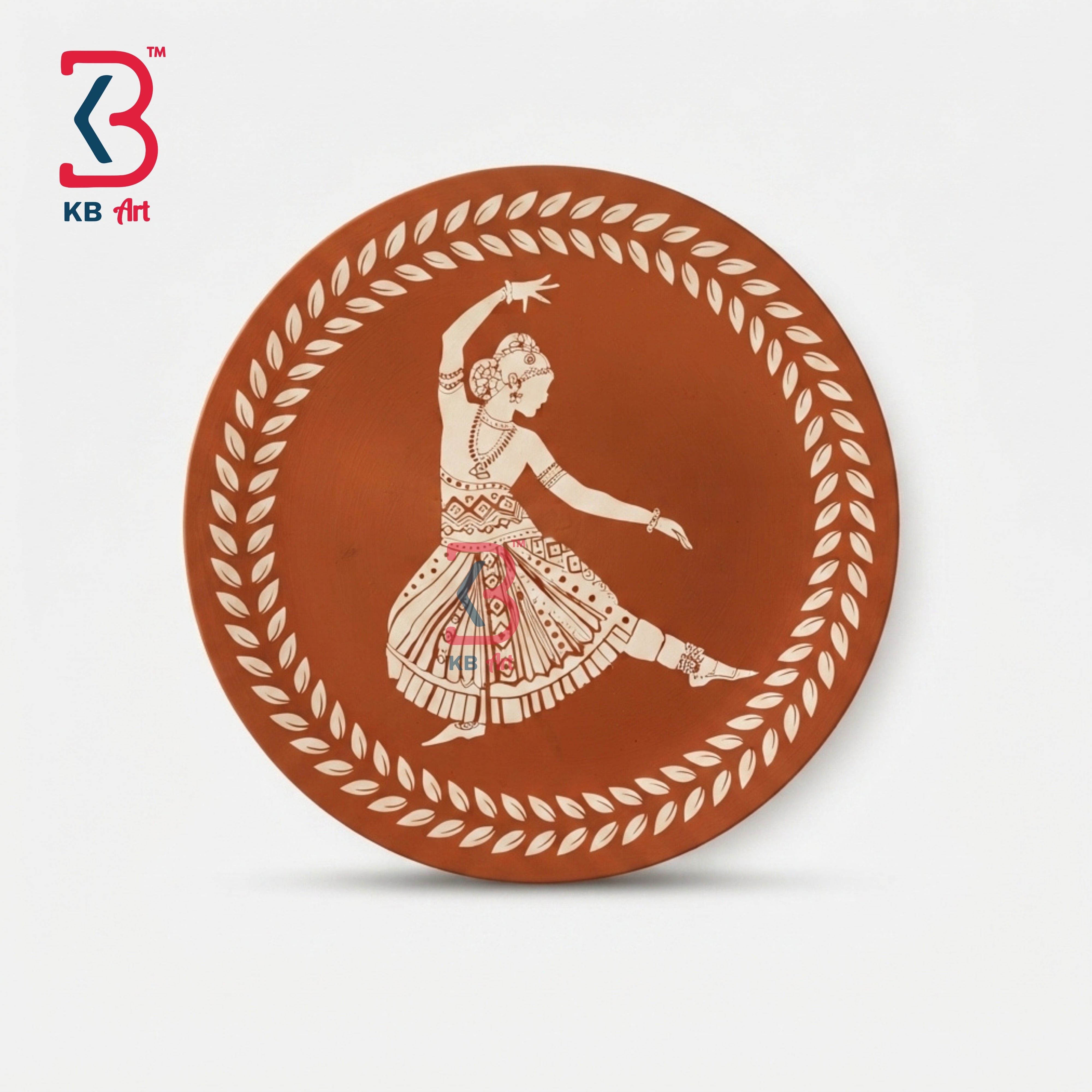 KB ART Artisan made hand painted wooden wall decor plate dancong girl – styled home decor lifestyle view