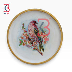 KB ART Embossed art wooden birds wall plate living room decor sparrow – styled home decor lifestyle view