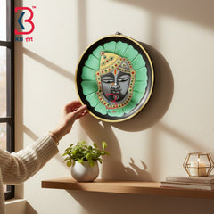 KB ART Decorative handcrafted 12 inch wooden shrinathji god pichwai wall plate – original product photo on white background