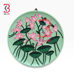 KB ART Authentic rajasthani handcrafted wood lotus kamal wall plate – styled home decor lifestyle view