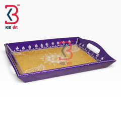 KB ART Vintage Style Handcrafted Wood Mdf Tea Tray | Styled Home Decor Shot KB-5732-B