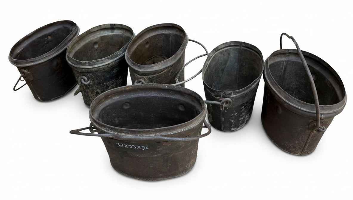 KB ART Antique Iron Balti (Bucket) – Handcrafted Rajasthani Bucket (Balti) for Home Decor Styling