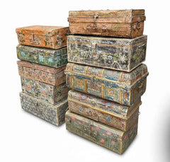 KB ART Antique Iron Storage Trunk – Handcrafted Rajasthani Storage Trunk for Home Decor Styling