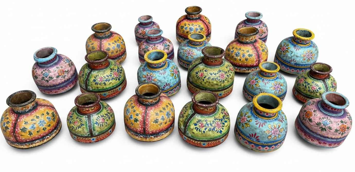 KB ART Antique Iron Matka (Water Pot) - Style 2 – Handcrafted Rajasthani Jodhpur Home Decor