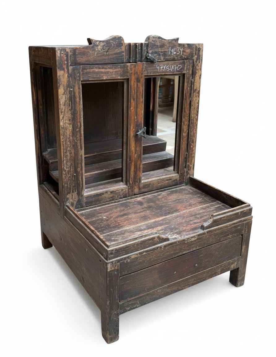 KB ART Antique Wooden Old Vintage Temple – Handcrafted Vintage Wall Temple / Mandir for Home Decor Styling