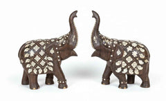 KB ART Antique Wooden Vintage Elephant Statue – Handcrafted Vintage Elephant Statue for Home Decor Styling