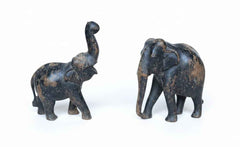 KB ART Antique Wooden Vintage Elephant Statue - Style 2 – Handcrafted Vintage Jodhpur Home Decor