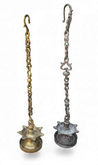 KB ART Antique Brass Old Vintage Tea Light Holder With Chain – Handcrafted Vintage Jodhpur Home Decor