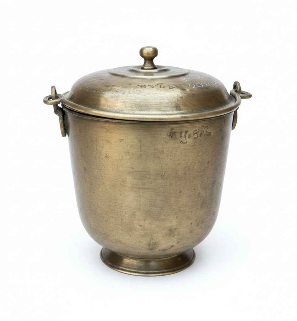KB ART Antique Brass Old Vintage Storage Tiffin Box – Handcrafted Vintage Jodhpur Home Decor