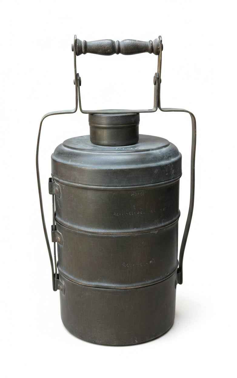 KB ART Antique Brass Old Vintage Storage Tiffin Box - Style 2 – Handcrafted Vintage Jodhpur Home Decor