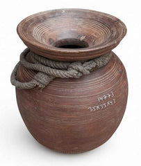 KB ART Wooden Antique Handcarved Round Planter – Handcrafted Rajasthani Planter for Home Decor Styling