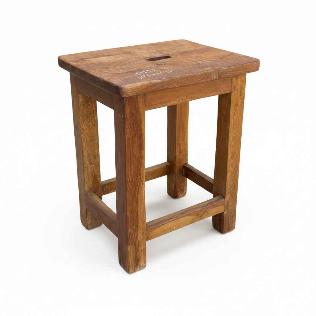 KB ART KB ART Minimalist Handcrafted Solid Wood Utility Stool – Handcrafted Premium Solid Wood Jodhpur Rajasthani Decor – Handcrafted Boho Jodhpur Home Decor