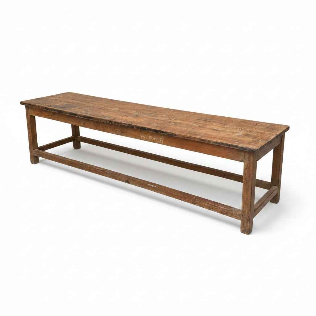 KB ART KB ART Long Minimalist Reclaimed Wood Entryway Bench – Handcrafted Reclaimed Solid Wood Jodhpur Rajasthani Decor – Handcrafted Boho Jodhpur Home Decor