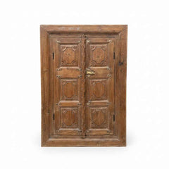 KB ART Classic Teak Carved Panel Double Door Frame – Handcrafted Rajasthani Jodhpur Home Decor