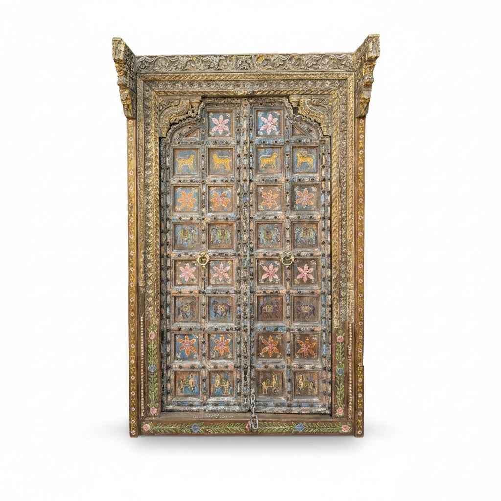 KB ART Hand-Carved Royal Teak Entrance Door Frame - Design II – Handcrafted Royal Jodhpur Home Decor