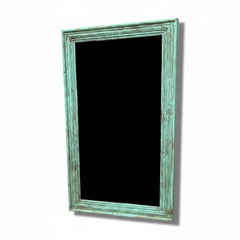 KB ART Seafoam Green Distressed Solid Wood Wall Mirror – Handcrafted Rajasthani Jodhpur Home Decor