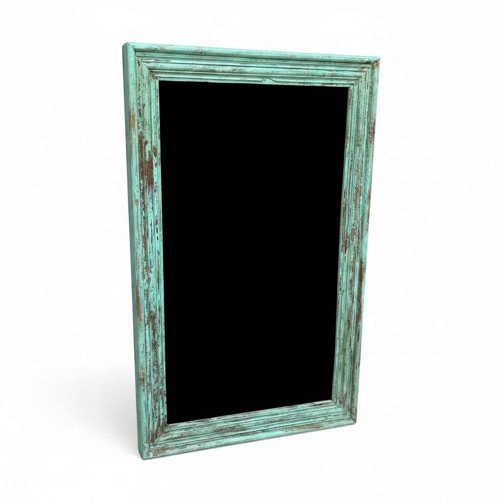 KB ART Mint Vintage Distressed Solid Wood Wall Mirror – Handcrafted Vintage Jodhpur Home Decor