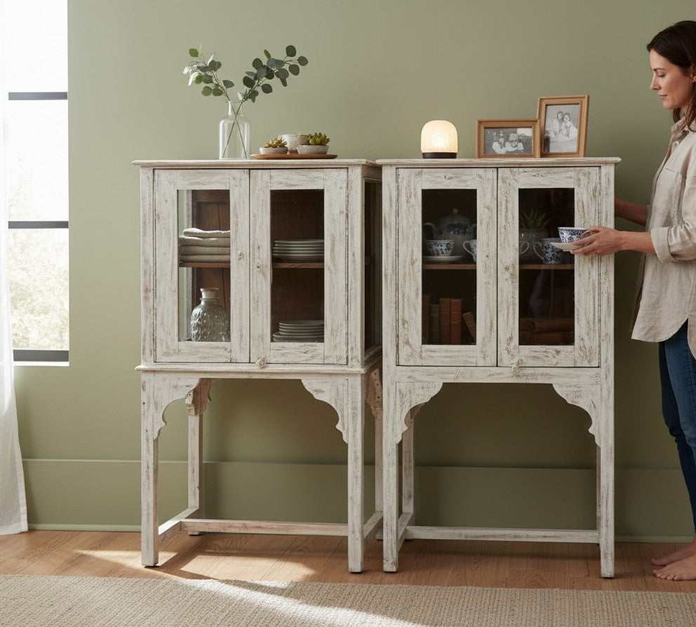 Coastal Style Indian Wardrobe - genuine handcrafted solid wood india antique furniture, KBART SKU KBART-1024, front view