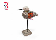 KB ART Wooden Duck Stand Small Table Decor - Front View of Handcrafted Detailing - Handcrafted Wooden Decor Jodhpur