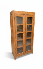 Genuine Reclaimed Wood Armoire - close-up detail of hand-carved reclaimed wood finish and joinery, KBART SKU KBART-1043