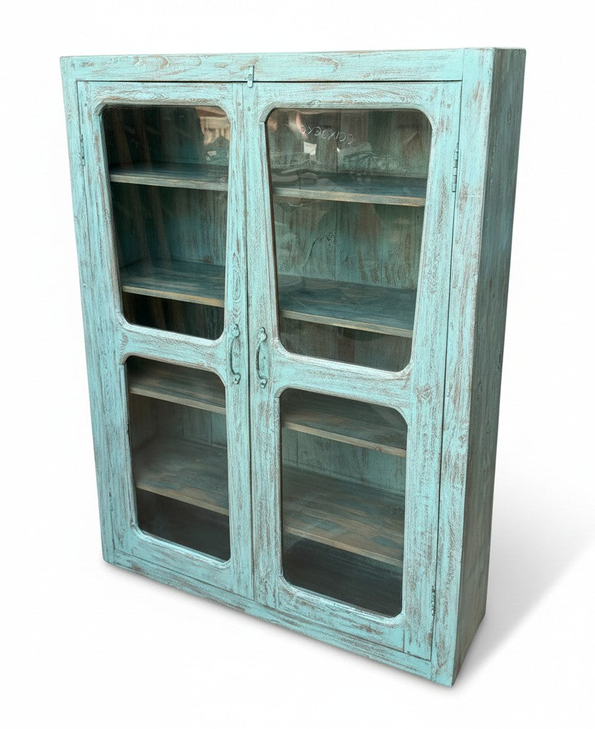 Boutique Furniture Wood Cabinet - close-up detail of hand-carved solid wood finish and joinery, KBART SKU KBART-1021