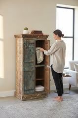 Antique Wood Specimen Cabinet - genuine handcrafted solid wood india antique furniture, KBART SKU KBART-1011, front view