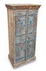 Antique Wood Specimen Cabinet - close-up detail of hand-carved solid wood finish and joinery, KBART SKU KBART-1011