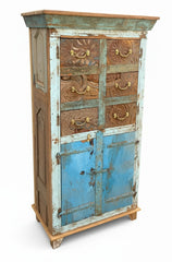 Natural Grain Antique Wardrobe - close-up detail of hand-carved solid wood finish and joinery, KBART SKU KBART-1064