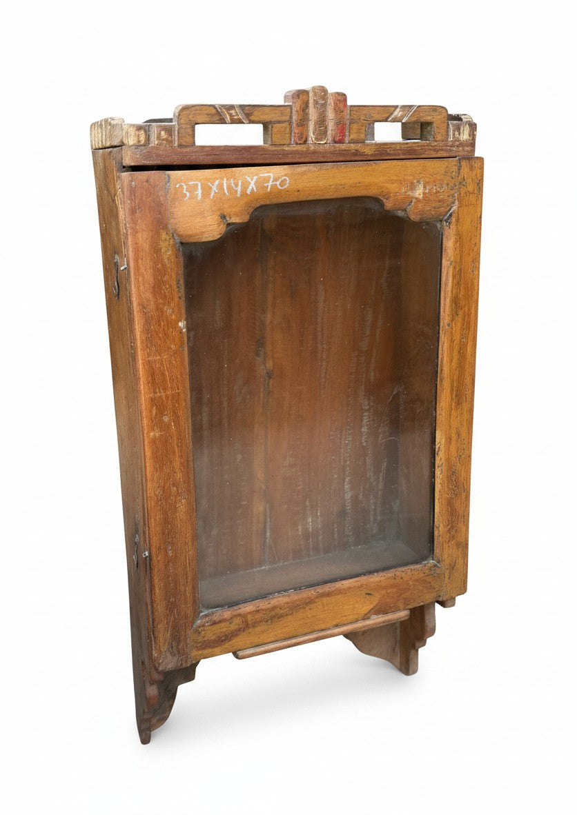 Old World Style Storage Cabinet - close-up detail of hand-carved solid wood finish and joinery, KBART SKU KBART-1067