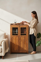 Lattice Work Antique Armoire - genuine handcrafted solid wood india antique furniture, KBART SKU KBART-1059, front view