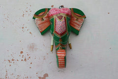 KB ART Wooden Elephant Head 7inches - Side Angle Showing Finish and Craftsmanship - Handcrafted Wooden Decor Jodhpur
