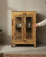 Ethnic Style Wood Cabinet - genuine handcrafted solid wood india antique furniture, KBART SKU KBART-1038, front view