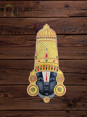 KB ART Tirupati Balaji Face Mdf Wall Hanging - Styled Display in Home Interior Setting - Handcrafted Wooden Decor Jodhpur