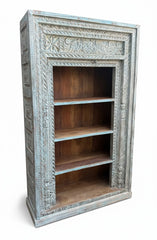 Historic Jodhpur Timber Almirah - close-up detail of hand-carved solid timber finish and joinery, KBART SKU KBART-1056