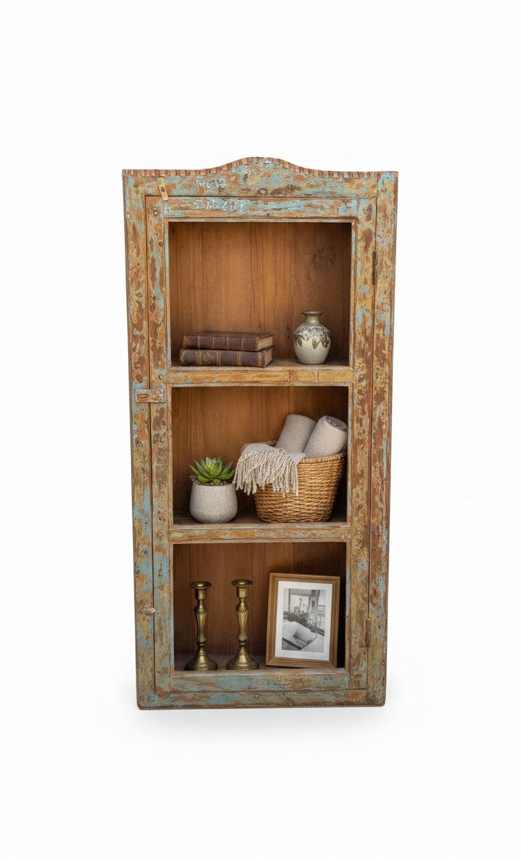 Ultimate Antique Almirah - close-up detail of hand-carved solid wood finish and joinery, KBART SKU KBART-1091