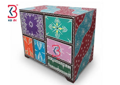 KB ART Artistic 6 Drawer Cabinet - Styled Display in Home Interior Setting - Handcrafted Wooden Decor Jodhpur