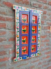 KB ART Jharokha Pichwai Mirror Wall Decor - Styled Display in Home Interior Setting - Handcrafted Wooden Decor Jodhpur