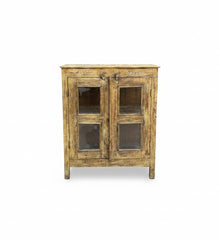 Bohemian Style Wooden Wardrobe - close-up detail of hand-carved solid wood finish and joinery, KBART SKU KBART-1020