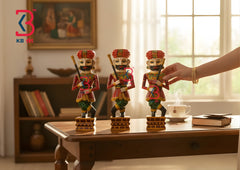 KB ART Wooden Small Chowkidar - Side Angle Showing Finish and Craftsmanship - Handcrafted Wooden Decor Jodhpur